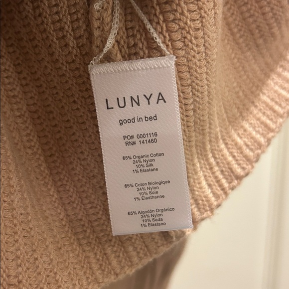 Lunya Cozy Cotton Silk Reversible Pullover Tranquil Tan - Picture 5 of 7